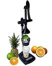 GONCHAK HUB Aluminium Hand Press Citrus Fruit Juicer,Cold Press Juicer, Manual HandPress Juicer and Squeezer for Fruits and Vegetables - Big (Made in India) (Black)