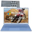 Laptop 16 Zoll 12GB+512GB SSD Notebook Windows 11 Computer IPS 1920x1200 2.9 GHz