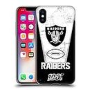 Head Case Designs Officially Licensed NFL Banner 100th Las Vegas Raiders Logo Art Soft Gel Case Compatible With Apple iPhone X/iPhone XS