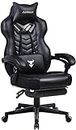 Zeanus Gaming Chairs for Adults Black Recliner Computer Chair with Footrest Ergonomic PC Gaming Chair with Massage High Back Chair for Gaming Big and Tall Gamer Chair Large Computer Gaming Chair