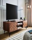 Walnut TV Entertainment Storage Unit Living Room Furniture