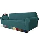 MAXIJIN Fodera per divano super elasticizzata per divano a 4 posti, fodere per divani extra large Jacquard Pet Dog Furniture Protector Fodera per divano aderente (4 posto, Verde Nerastro)