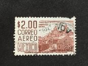 MEXICO 1963 AIRMAIL DEFINITIVES $2 BROWN GUERRERO ARQUITECTURA COLONIAL - USED