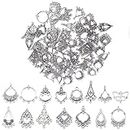 PALAY® 60pcs Charms for Bracelet Making Antique Silver Earrings Charms for Jewellery Making Zinc Alloy Bracelet Charms Pendents Kit for Necklace Jewelry Making and DIY Crafts