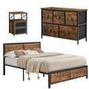 Wooden Bedroom Furniture Sets with Bed Frames 5-Drawer Dresser Nightstand Set