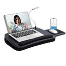 Sofia + Sam Multi Tasking Lap Desk with USB Light (Black Top) | Supports Laptops up to 15 Inches