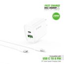20W USB Wall Plug Charger Adapter With Charging Cable for OEM Apple iPhone iPad