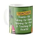 exciting Lives - Thank You Teacher - Ceramic Coffee Mug - Gift for Teachers Day, Birthday - Green - 330ml