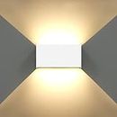 KAWELL 24W Moderno Apliques de Pared LED Luz de Pared Ángulo de Haz Ajustable LED Bañadores de Pared Impermeable IP65 Interior Exterior para Dormitorio Baño Escaleras Pasillo Sala KTV, Blanco 3000K