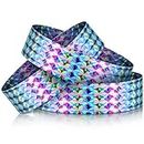 500 Pack Holographic Plastic Wristbands Paper Wrist Bands Waterproof Wristbands for Events Neon Wristbands for Water Parks Concerts Festivals Party Conferences Security Admission