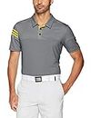 adidas Men's Golf 3-Stripes Heather Block Polo Shirt, Vista Grey/EQT Yellow, Large