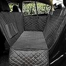 DOUBLE R BAGS Polyester Dog Car Seat Covers with Side Flap Pet Backseat Cover for Cars, Sedan and Suv'S - Waterproof Hammock Diamond Pattern Dog Seat Cover Black Large