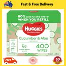HUGGIES Baby Wipes Cucumber and Aloe Vera Baby Wipes, 400 Wipes Refill Pack