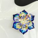 Fashion Crystal Flower Pins Handmade Corsage Wedding Women Clothing Accessories