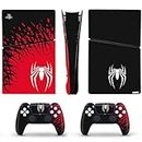 TCOS TECH PS5 Slim Digital Skin Protective Wrap Cover Vinyl Sticker Decals for Playstation Slim 5 Digital Version Console PS5 Slim Sticker Skins for Console and Controllers (Spider-Man 2)