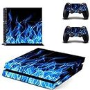Elton Blue Fire Theme 3M Skin Sticker Cover for PS4 Console and Controllers [Video Game]