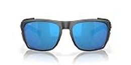 Costa Del Mar Herren King Tide 6 Sonnenbrille, Schwarze Perle/Blau verspiegelt, 580 g, 58 mm
