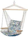 Backyard Expressions Extra Padded Reversible Hanging Reversible Blue Floral