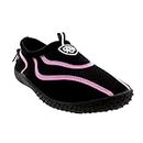 Aqua Shield Womens Beach Pool Sea Swimming Toggle Slip On Aqua Water Socks Surf Shoes, Multi Black Pink, 5 UK