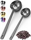 ORBLUE Stainless Steel Coffee Scoop Set: Measuring Spoons for Ground Coffee, Espresso, Tea, Sugar & Milk Powder - 2 Sizes