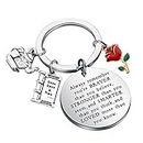 BAUNA Movie Keychain Fairytale Jewelry Rose Charm Keychain Inspirational Gifts Always Remember You’re Braver Than You Believe Keychain (remember key)