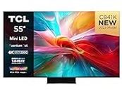 TCL C841K 55-inch Television, Mini LED, HDR 2000 nits, Quantum Dot, Full Array Local Dimming, IMAX Enhanced, 144Hz VRR, Dolby Vision & Atoms TV Powered by Google