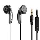 NICEHCK Traceless Wired Earbuds With Mic, 15.4mm Dynamic Driver PET Diaphragm Classic Shape Design Earphone (3.5MM (Black), With Mic)