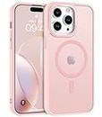 BENTOBEN iPhone 14 Pro Max Case, iPhone 14 Pro Max Phone Case,[Compatible with MagSafe] Slim Translucent Matte Magnetic Shockproof Protective Anti Slip Women Men Case for iPhone 14 Pro Max,Pink
