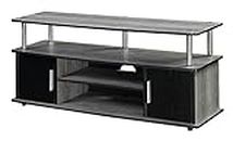 Convenience Concepts Designs2Go Monterey TV Stand with Cabinets and Shelves Home_Furniture_and_Decor, 47.25"L x 15.75"W x 21.25"H, Gray, Black