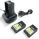 Dual Battery Charger Charging Station Dock + 2x Battery For Xbox 360 Controller