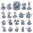 Path Gaming Fantasy-Miniaturen für Dungeons and Dragons, 20 Stück, 28 mm, skaliert, 20 einzigartige Designs, unbemalte Miniaturen, ideal für D&D-Miniaturen