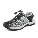 DREAM PAIRS Womens Closed Toe Hiking Summer Outdoor Walking Sport Athletic Sandals,Size 9,BLACK/LIGHT/GREY/YELLOW,160912-W-NEW