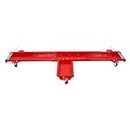 Bukeey Red Motorcycle Dolly Centre Stand 214.5 * 40.5cm Motorbike Tool Garage Mover Parking Trolley Side Stand Type Load 567kg, for Workshop Large Load Platform Moving Wheel Carrier