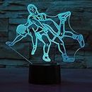 MOLLY HIESON 3D Wrestling Basketball Night Light Touch Switch Decor Table Desk Optical Illusion Lamps 7 Color Changing Lights LED Table Lamp Xmas Home Love Birthday Children Kids Decor Toy Gift
