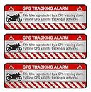 Finest-Folia 3 x GPS Sticker Bicycle Motorcycle Car Alarm Warning Anti-Theft Sticker Tracker Secured R056 (Aluminium Cut Silver, Motorcycle)