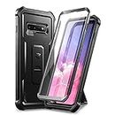 Dexnor for Samsung S10 Plus Case, [Built in Screen Protector and Kickstand] Heavy Duty Military Grade Protection Shockproof Protective Cover for Samsung S10 Plus - Black