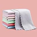wolpin Microfiber Cleaning Cloths, 5 Pcs 25 x 25 cms Multi-Colour|Highly Absorbent, Lint and Streak Free, Multi -Purpose Wash Cloth for Kitchen, Car, Window, Stainless Steel, Silverware