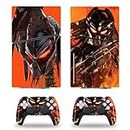 Vanknight Console Decal Skin Vinyl Sticker Compatible with PS5 Slim Disk Console Controllers Wrap Skins Alien