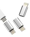 Kefiany Micro USB Nut to Lightning Male Adapter Plug (3 Pack) for 14 13 12 11 Pro Max Mini 7 8 Plus X Xs Xr SE iPad Air Android to iPhone Jack Charging Cable Set Charger