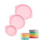PRVCFZ 3 Piece Ramekins for Air Fryer,Layer Cake,Air Fryer Egg Mould 4"/6"/8" Burger Buns Moulds Mini Rainbow Cake Tins Round,Reusable Cupcake Cases,Cake Moulds for Baking,Household Kitchen Bake Tool