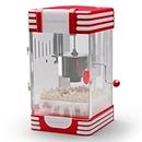 Klarstein Popcornmaschine Klein, Popcornmaschine für Süßes & Salziges Popcorn, 300W Popcorn Maker, Retro Küchengeräte für Popcornmais, Popcorn Maschine mit Edelstahlbehälter, rot