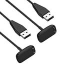 Threeeggs Charger for Fitbit Charge 5 / Charge 6, USB Charging Cable with Reset Button for Charge 5 & Luxe (2-Pack, 3.3ft & 1.6ft) (with Reset Button)