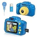 Rindol Kids Selfie Camera Toys for 3 4 5 6 Year Old Boys, Portable Digital Cameras for Toddler Christmas Birthday Gifts for Boy Age 4-8 with 16GB SD Card-Navy Blue