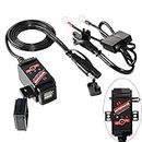MOTOPOWER MP0608 3.1Amp Motorcycle Dual USB Charger SAE to USB Adapter and Battery Monitor with Switch