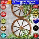Wooden Wagon Wheel Decor x2 Indoor And Outdoor Vintage Charm Garden Home Decor