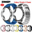 For Samsung Galaxy Watch 4 5 6 40/44mm Classic Metal Band Strap+TPU Case Cover