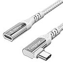 Short USB C Extension Cable for PS VR2 Thunderbolt 3:Fasgear 10Gbps USB 3.1 Type C Male to Female Extended Braided Cord Charging & Sync Adapter Compatible for M1 Mac-Book Pro Air i-Pad Pro(50cm,Grey)