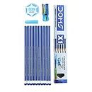 DOMS X1 Xtra Super Dark Pencils Box Pack|Hexagonal Shape For Easy Holding&Comfort|Free Eraser|Scale&Pencil Cap Inside|Dark&Neat Handwriting|Pack Of 10 Pencils|Black