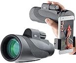 Gosky Titan 12X50 Télescope Monoculaire Haute Puissance pour Adultes, Adaptateur pour Smartphone - Télescope étanche IPX7 - Prisme BAK4 et FMC pour l'Observation des Oiseaux et de la Faune Sauvage