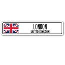SignMission London United Kingdom Street Sign British Britons Brits Flag City Country Gift Plastic in Black/Blue/Red | 4 H x 18 W x 0.1 D in | Wayfair